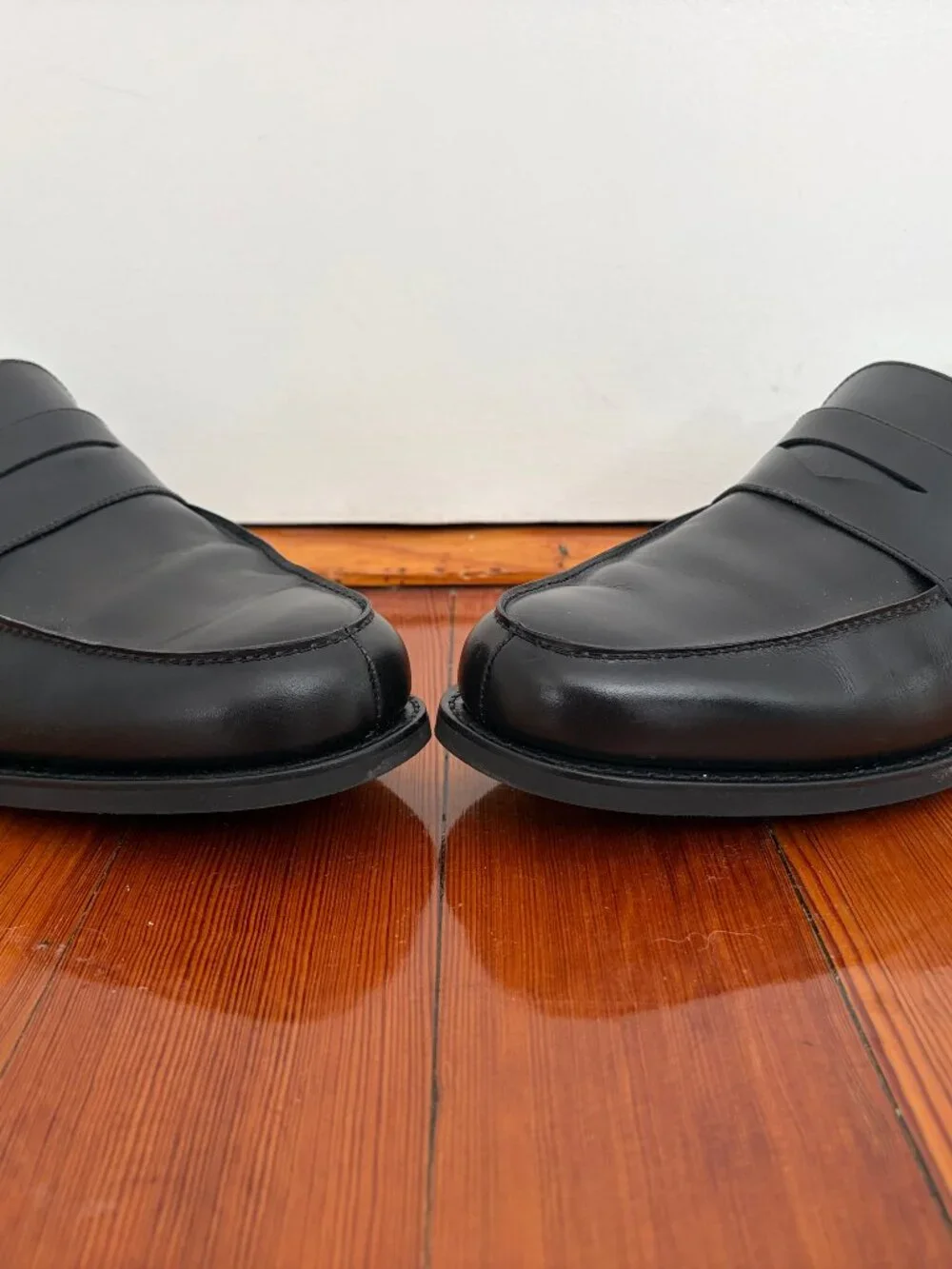 Paraboot Adonis loafers in black smooth leather US 11